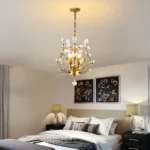 3-Light Crystal Chandeliers,Ceiling Lights,Crystal Pendant Lighting for Living Room Dining Room Bedroom Restaurant