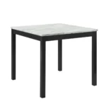 Modern Rectangular Solid Wood Dining Table with Marble Accents in black and gray