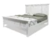 Goldoma White Carved Geometric Distressed Solid Wood King Bed Frame