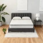 Goldoma queen size hybrid mattress with pocket springs and memory foam, no fiberglass, medium firm support for back pain relief