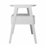 HMS 48" Simple Design White Writing Desk with Two Drawers Adjustable Extendable Wooden Computer Table with Shelf Office Desk