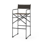 HMS 30" Modern Luxury Bar Stool Brown and Black Leather with Metal Rotating Solid Wood and PU for Home Bar Kitchen