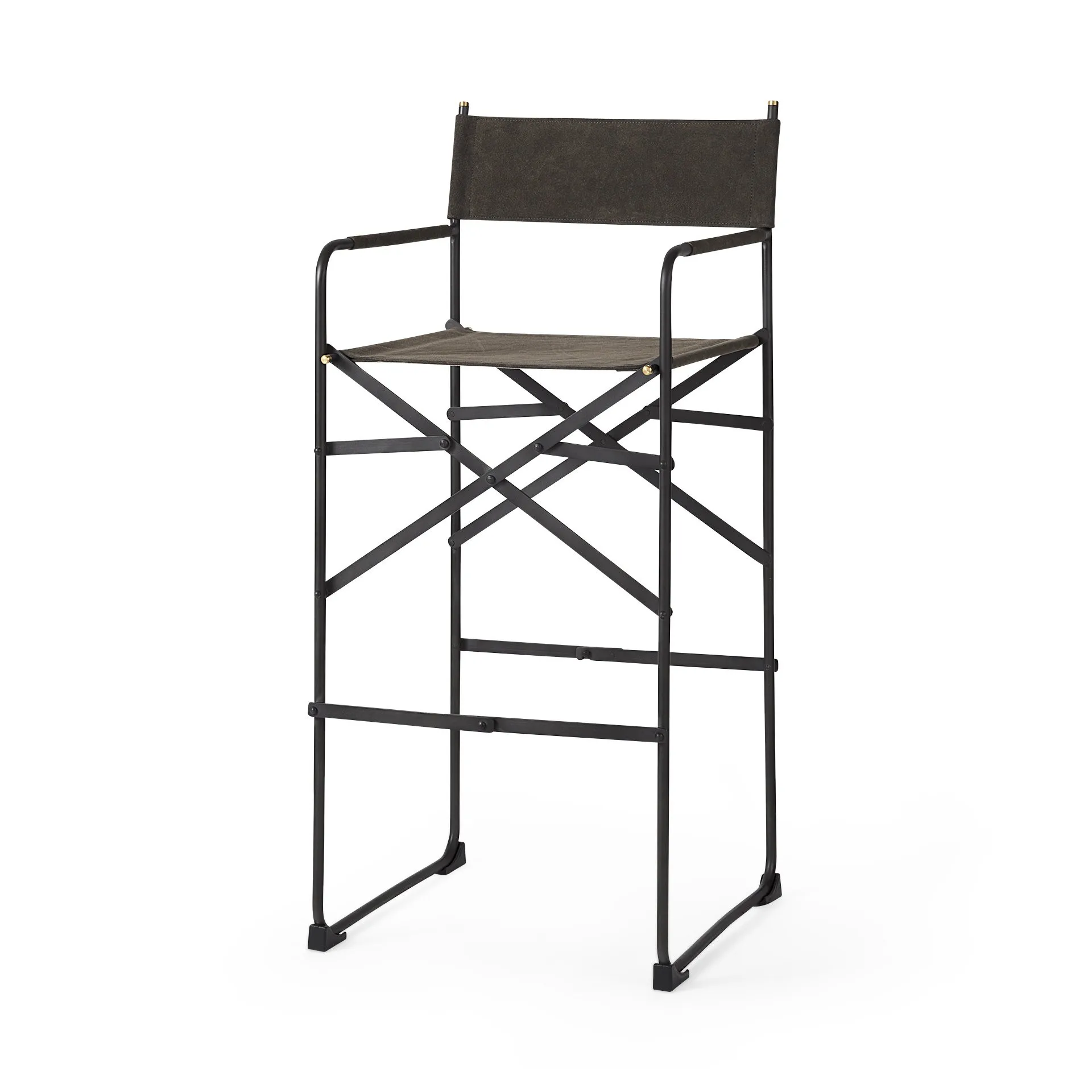 H6b986bfeecb64a5e924b28fe46cb9a25L.webp HMS 30" Modern Luxury Bar Stool Brown and Black Leather with Metal Rotating Solid Wood and PU for Home Bar Kitchen - Image 1