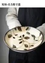Chinese-style ceramic deep plate household salad plate disc personality plate creative old-fashioned hand-painted tableware