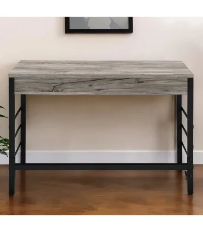 HMS 42" Brown and Black Luxury Modern Writing Desk with Two Drawers for Office or Bedroom General Use Computer Table for Home