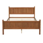 Queen size adjustable velvet upholstered bed with headboard and footboard in wood grain finish - Goldoma modern bedroom furniture