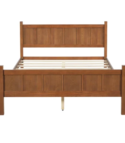 Queen size adjustable velvet upholstered bed with headboard and footboard in wood grain finish - Goldoma modern bedroom furniture
