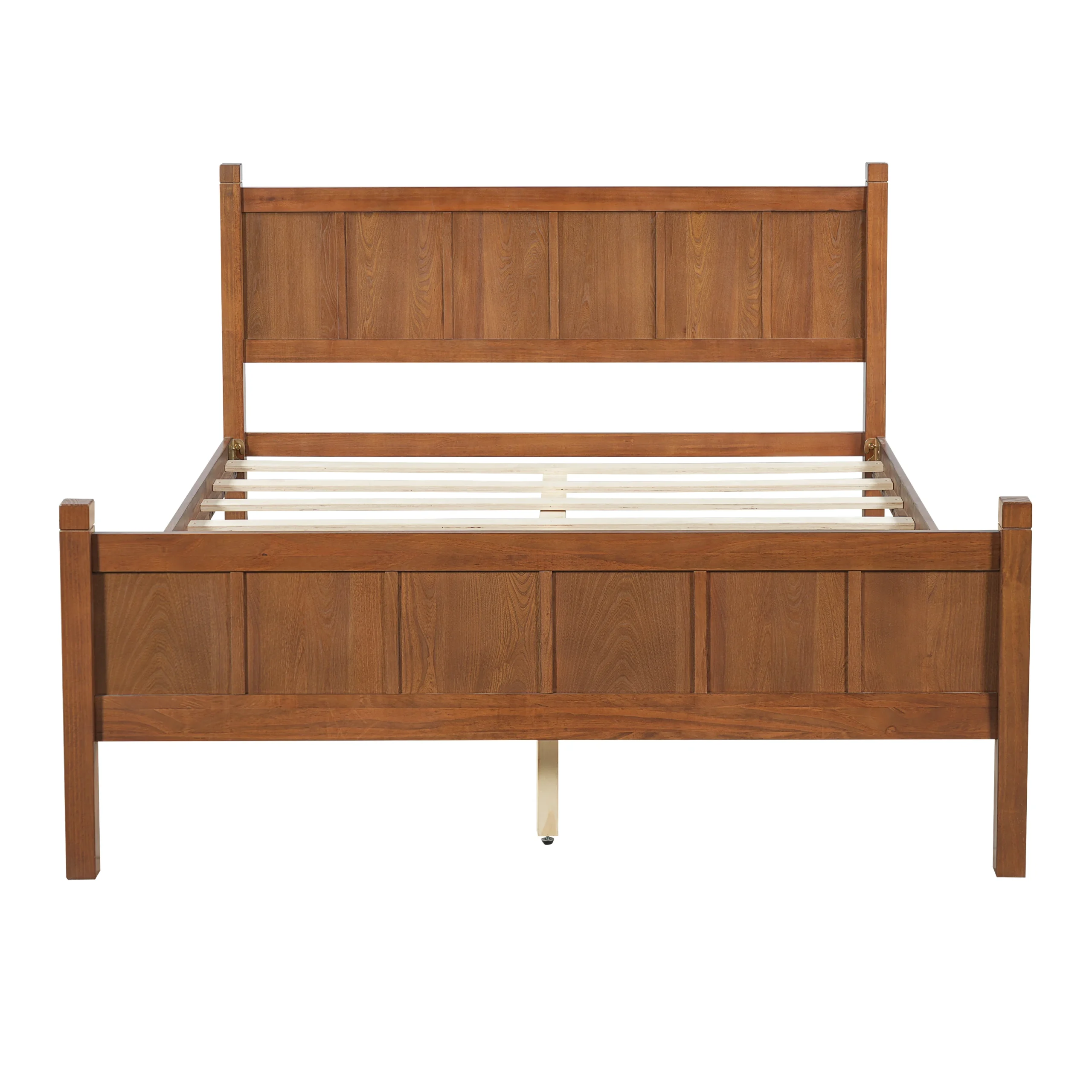 H6bf00f8350b244158c638d4f3a327897h.webp Queen size adjustable velvet upholstered bed with headboard and footboard in wood grain finish - Goldoma modern bedroom furniture