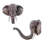 Wall Mounted Resin Elephant Toilet Paper Holder - Realistic Animal Sculpture Paper Roll Rack for Bathroom – angled view
