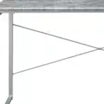 HMS 47" Gray and Black Writing Desk Elegant Computer Desk with Comfortable Size for Home or Office Use – styled in a modern