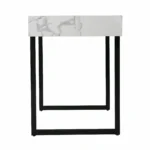 HMS 45 Solid Wood Office Desk White and Black Writing Desk with Modern Design Foldable Feature for Home Office Living Room