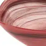 HMS 10" Red and White Alabaster Glass Square Salad Bowl Elegant Dinnerware Addition – top view