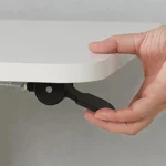 HMS Adjustable White Wood and Stainless Steel Rolling Standing Desk Elegant Office Solution – top view