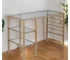 HMS 43 Extendable Modern Writing Desk with Clear and Gold Glass Wood and Metal Material