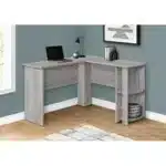 HMS 47" Gray Wood Corner Computer Desk with Drawer Portable Laptop Table for Home Office & Hotel for Living Room