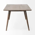 72-inch dark brown solid wood dining table in a modern dining room