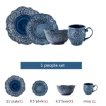 Relief Western Dinner Plates Set Dinnerware Ceramic Tray Steak Dish Dessert Noodle Bowl Cup Series For Home Hotel Use - Image 10