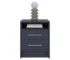 Navy blue two drawer nightstand with open shelf in modern bedroom