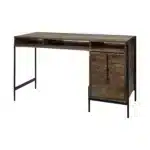 HMS Modern Melamine Wood Writing Desk Medium Brown 3 Drawers and 3 Open Shelves Versatile Office or Bedroom Furniture