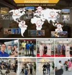 Goldoma Teak Wood Platform Bed Frame - King Size with Headboard, Modern Soft Upholstered Eco-Friendly Convertible Bed