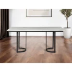 Goldoma 71-inch wooden dining table in white and black modern European design for kitchen or dining room