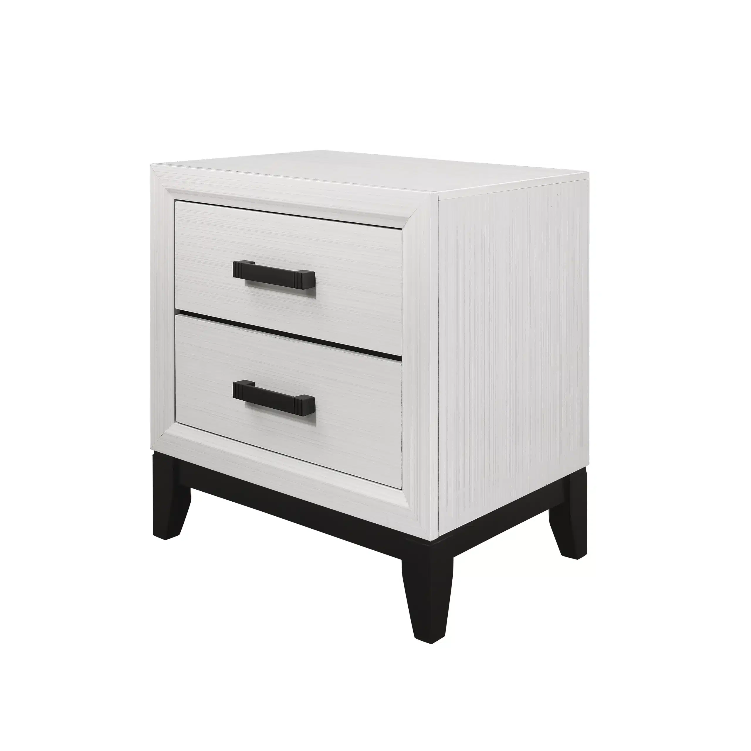 Mirage White Nightstand with 2 Drawers