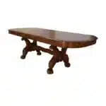 Dark Brown Solid Wood Free Form Double Pedestal Dining Table 46" – side view