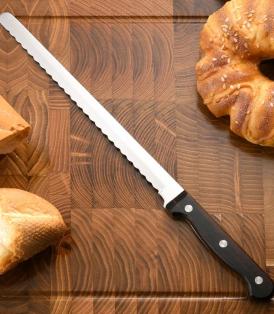 10 Inch Cooking Kitchenware Manufacturer Wood Handle Kitchen Chef Knife Carbon Steel Bread Knife