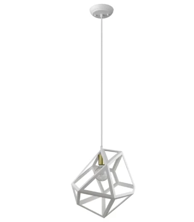 HMS Hedron 1-Light Pendant Contemporary Crystal Chandelier Warm White Light E26 Base Brass Crystal for Home Villa Indoor Use