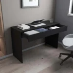Black Wengue 2-Drawer Computer Desk – close-up detail