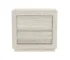 Whitewashed oak two drawer nightstand with modern minimalist design