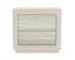 Whitewashed oak two drawer nightstand with modern minimalist design