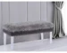 Goldoma 42" Gray Faux Fur Storage Bench with Clear Acrylic Frame