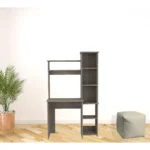 HMS 40" Light Gray Wood Computer Desk Office PC Desk Folding Extendable Features for Home Office Living Room for Bedroom Use