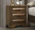 Transitional brown nightstand with drawers in bedroom setting