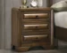 Transitional brown nightstand with drawers in bedroom setting