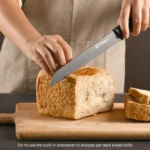 15 Pieces Meat Cutting Knives Set Carbon Steel Kitchen Knife Set with Wooden Block – close-up detail