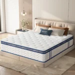 Goldoma Queen Hybrid Mattress 12 inch with individually wrapped coils and memory foam, medium-firm, hypoallergenic