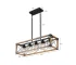 Ship From USA,32" Walnut Industrial Farmhouse Rectangle Pendant Light, 5-Light Chandelier with Lampshades (No Bulbs)
