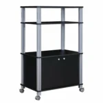 Multi Functional Kitchen Storage Rack With 3 Shelves and a 2-door Storage Cabinet