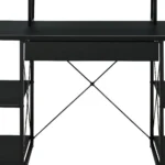 HMS 47" Black Computer Desk with Shelf Drawer and Folding Feature Simple Minimalist Style for PC and Gaming – styled in a