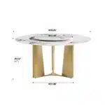Pandora Round Sintered Stone Dining Table with Rotating Top - 6 Seater – top view