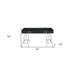 HMS 54" Black and Silver Simple Modern Design Writing Desk with Two Wooden Drawers for Home Office or Computer Table – base