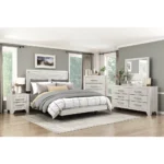 Gray oak nightstand with 2 drawers and rustic finish from Goldoma