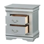 White 2-drawer nightstand in modern traditional style for bedroom storage