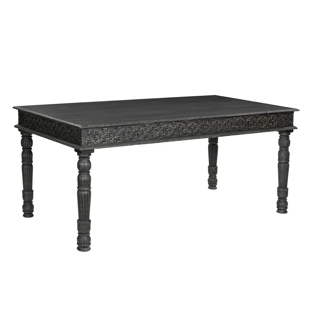 H709328dbacaf45079af4268917db0336V.webp 72 inch black solid wood dining table with marble design in a modern dining room