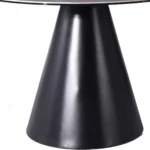 47-Inch Round Stone Dining Table with Pedestal Base - Gray – close-up detail