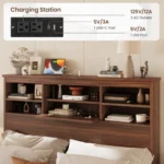 Goldoma 4-Piece Queen Bedroom Set with charging station and storage headboard in modern finish
