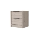Washington Nightstand with two large drawers in light grey minimalist design for bedroom storage