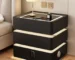 Cream wood 3 drawer nightstand with LED sensor light and three spacious drawers